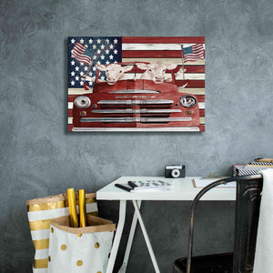 'Patriotic Cows' by Cindy Jacobs, Canvas Wall Art,26 x 18
