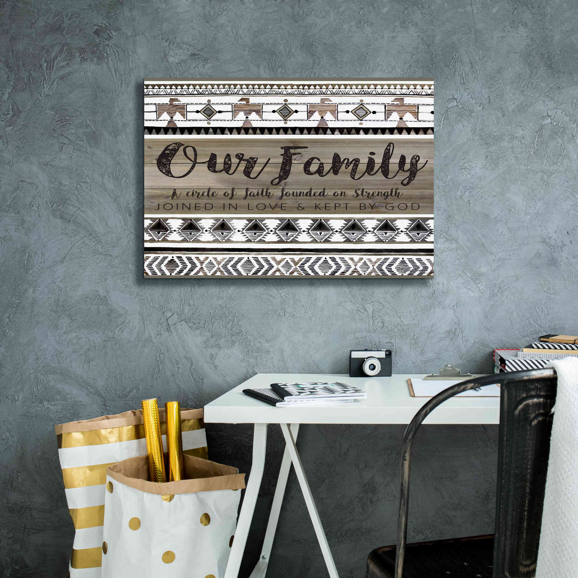 'Our Family' by Cindy Jacobs, Canvas Wall Art,26 x 18