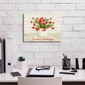 'Christmas Cactus - Season's Greetings' by Cindy Jacobs, Canvas Wall Art,16 x 12