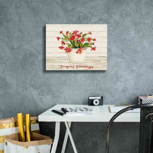 'Christmas Cactus - Season's Greetings' by Cindy Jacobs, Canvas Wall Art,16 x 12