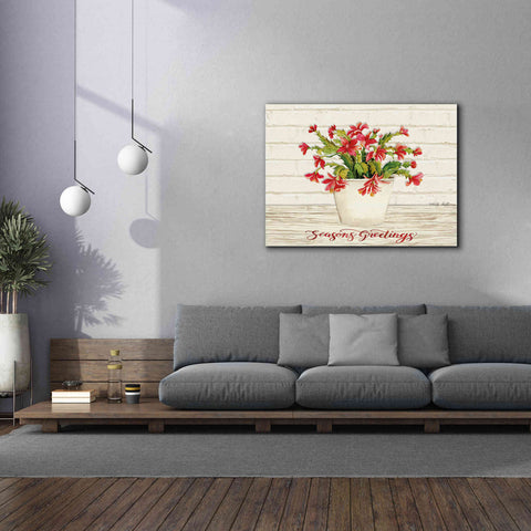 Image of 'Christmas Cactus - Season's Greetings' by Cindy Jacobs, Canvas Wall Art,54 x 40