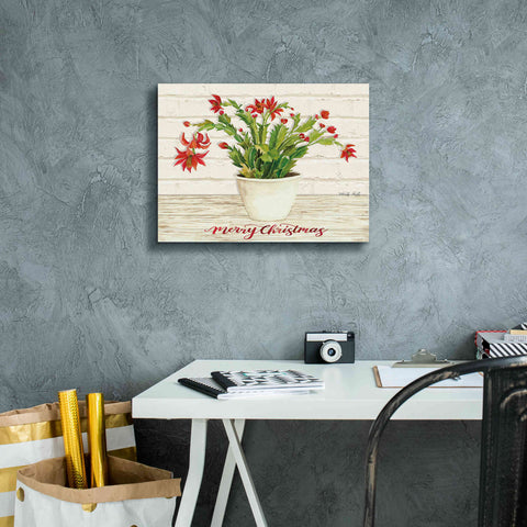 Image of 'Christmas Cactus - Merry Christmas' by Cindy Jacobs, Canvas Wall Art,16 x 12