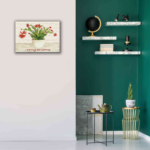 Image of 'Christmas Cactus - Merry Christmas' by Cindy Jacobs, Canvas Wall Art,26 x 18