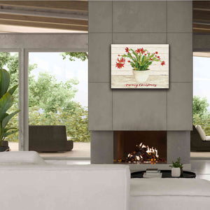 'Christmas Cactus - Merry Christmas' by Cindy Jacobs, Canvas Wall Art,34 x 26