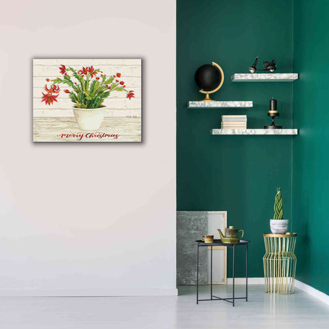 Image of 'Christmas Cactus - Merry Christmas' by Cindy Jacobs, Canvas Wall Art,34 x 26