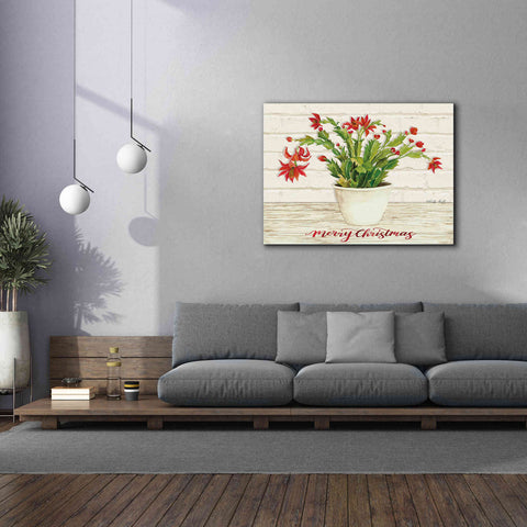 Image of 'Christmas Cactus - Merry Christmas' by Cindy Jacobs, Canvas Wall Art,54 x 40