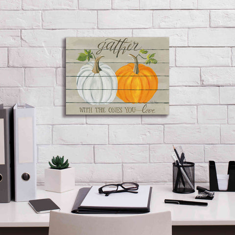 Image of 'Gather With The Ones You Love Pumpkins' by Cindy Jacobs, Canvas Wall Art,16 x 12