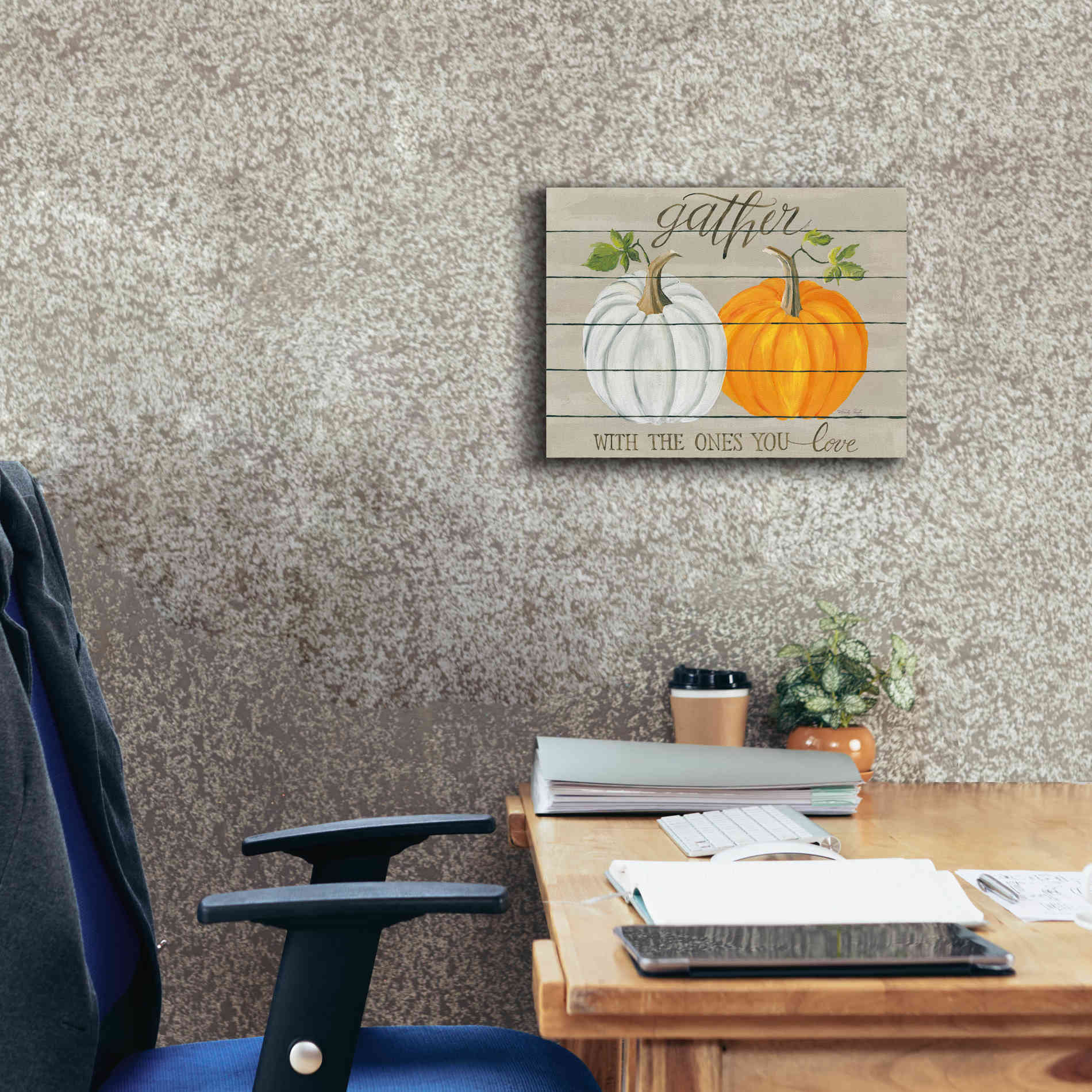 'Gather With The Ones You Love Pumpkins' by Cindy Jacobs, Canvas Wall Art,16 x 12