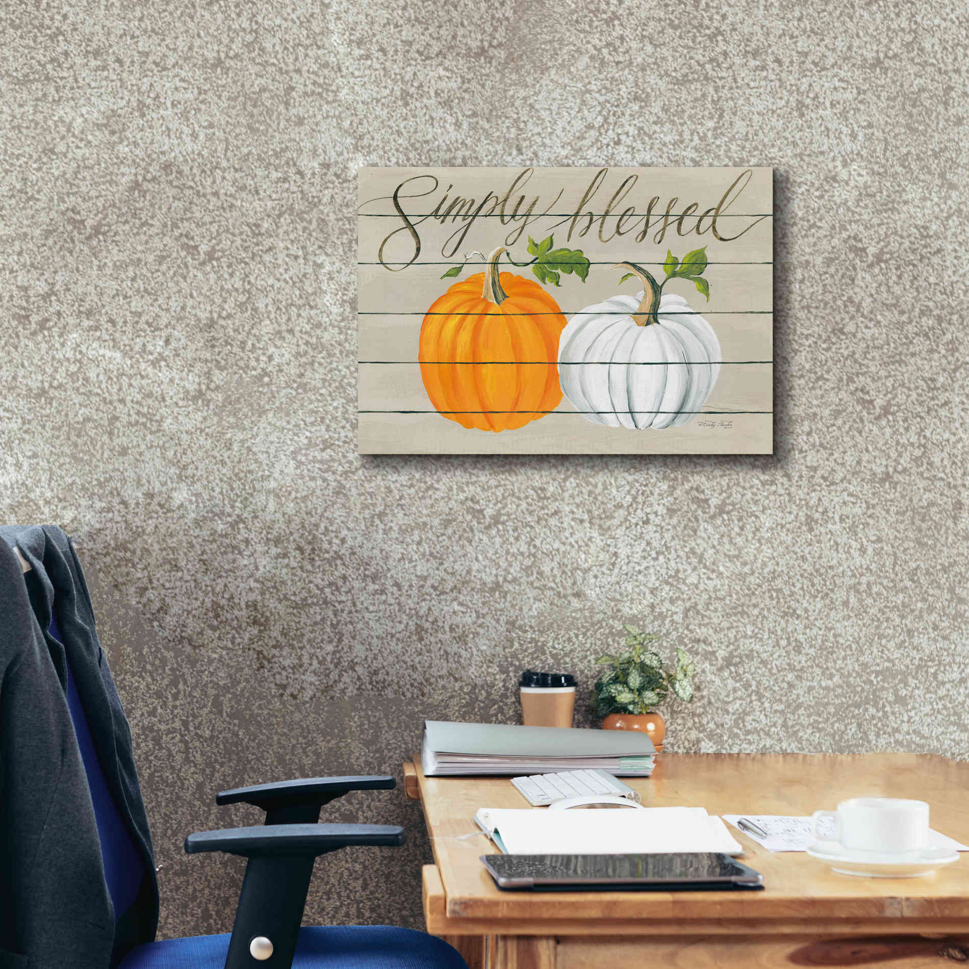 'Simply Blessed Pumpkins' by Cindy Jacobs, Canvas Wall Art,26 x 18