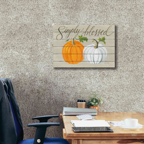 Image of 'Simply Blessed Pumpkins' by Cindy Jacobs, Canvas Wall Art,26 x 18