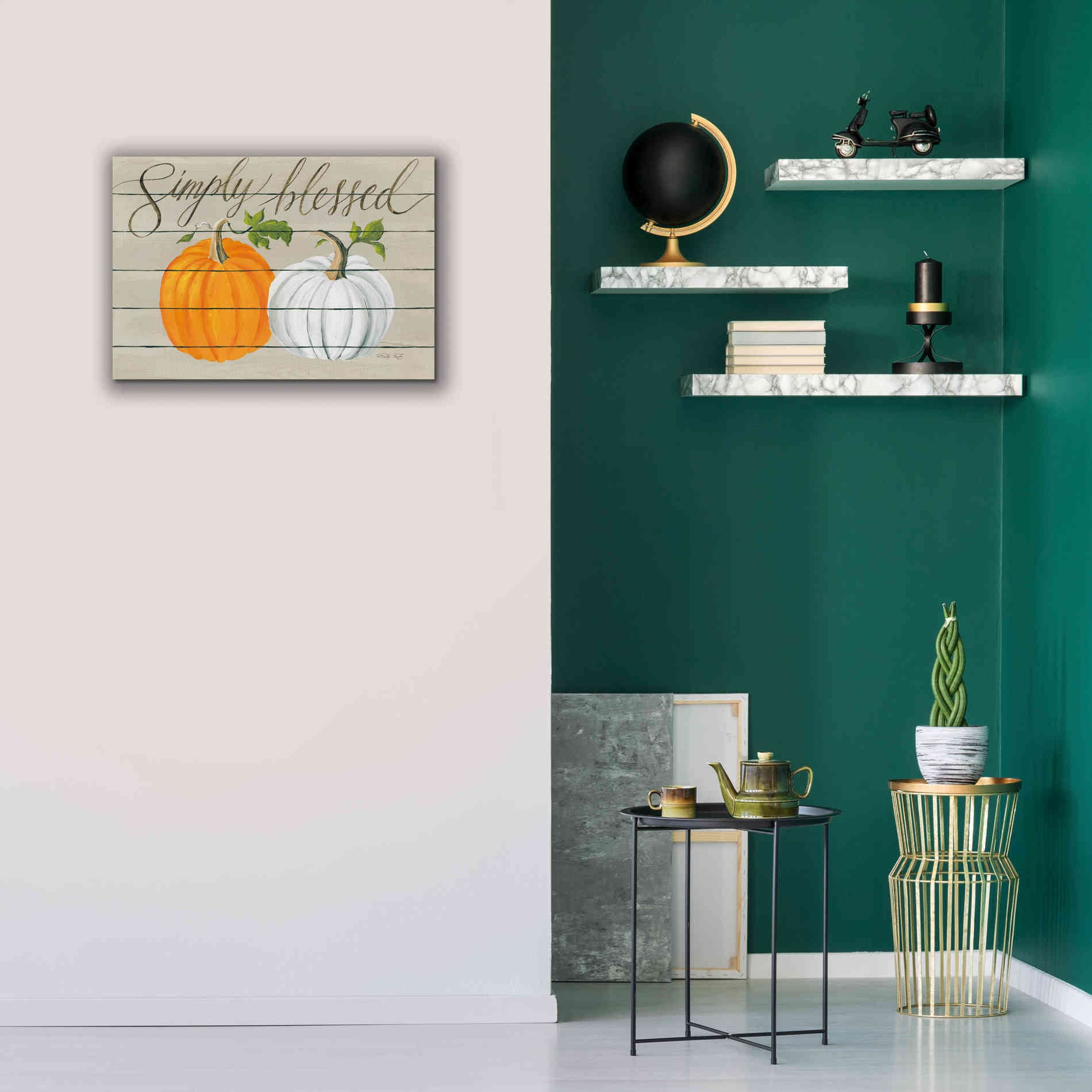 'Simply Blessed Pumpkins' by Cindy Jacobs, Canvas Wall Art,26 x 18