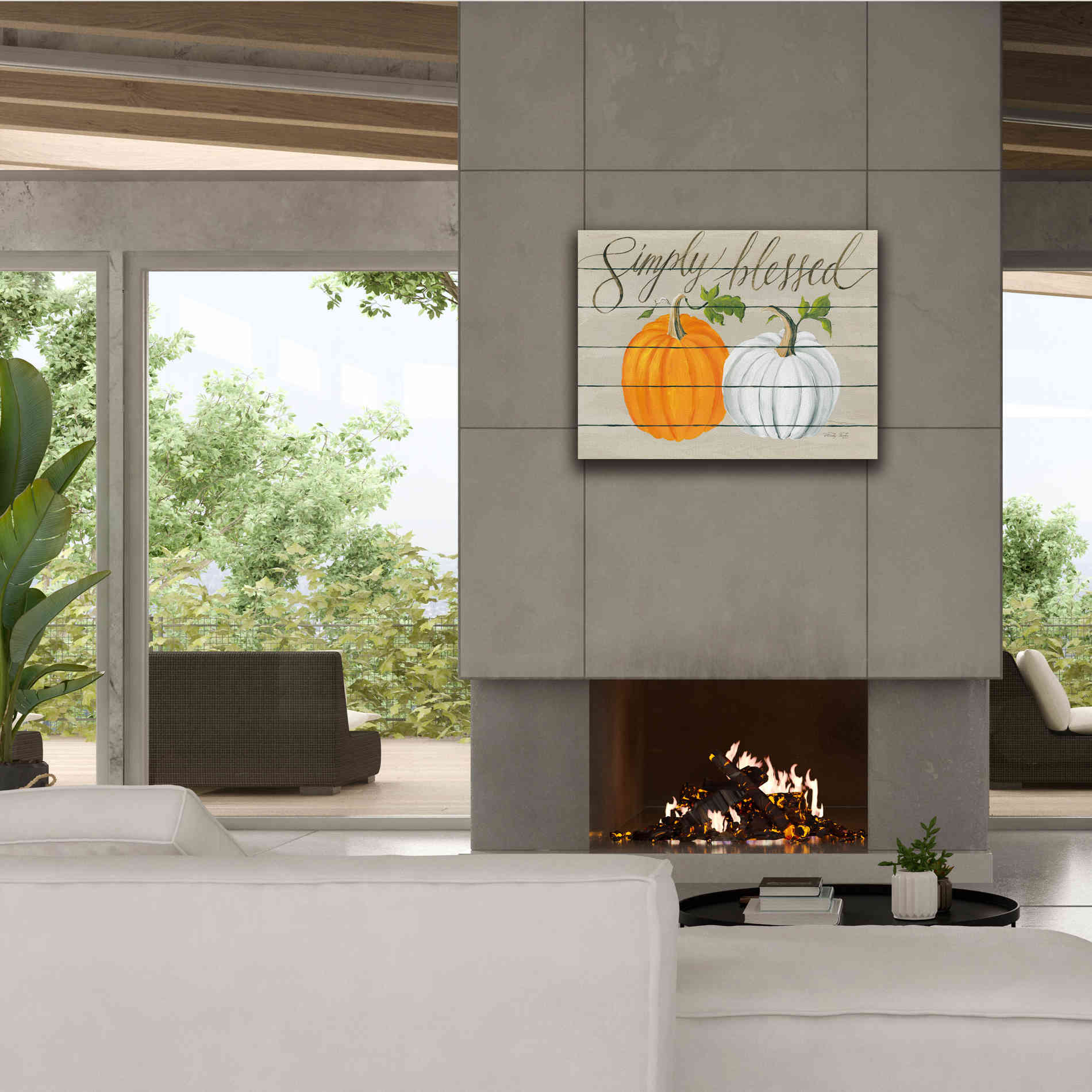'Simply Blessed Pumpkins' by Cindy Jacobs, Canvas Wall Art,34 x 26