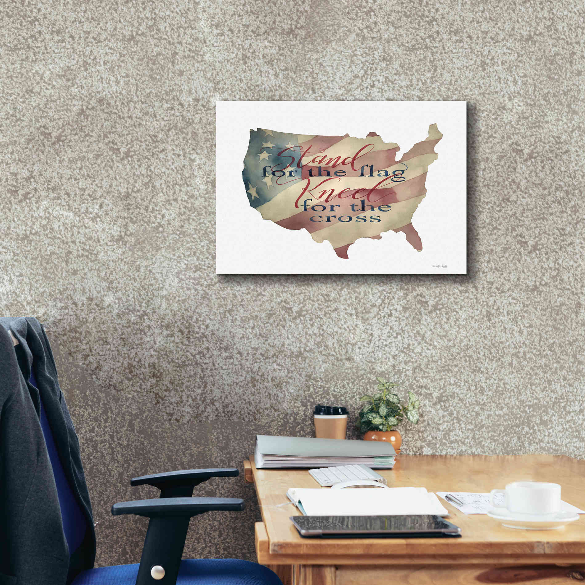 'USA Stand for the Flag' by Cindy Jacobs, Canvas Wall Art,26 x 18
