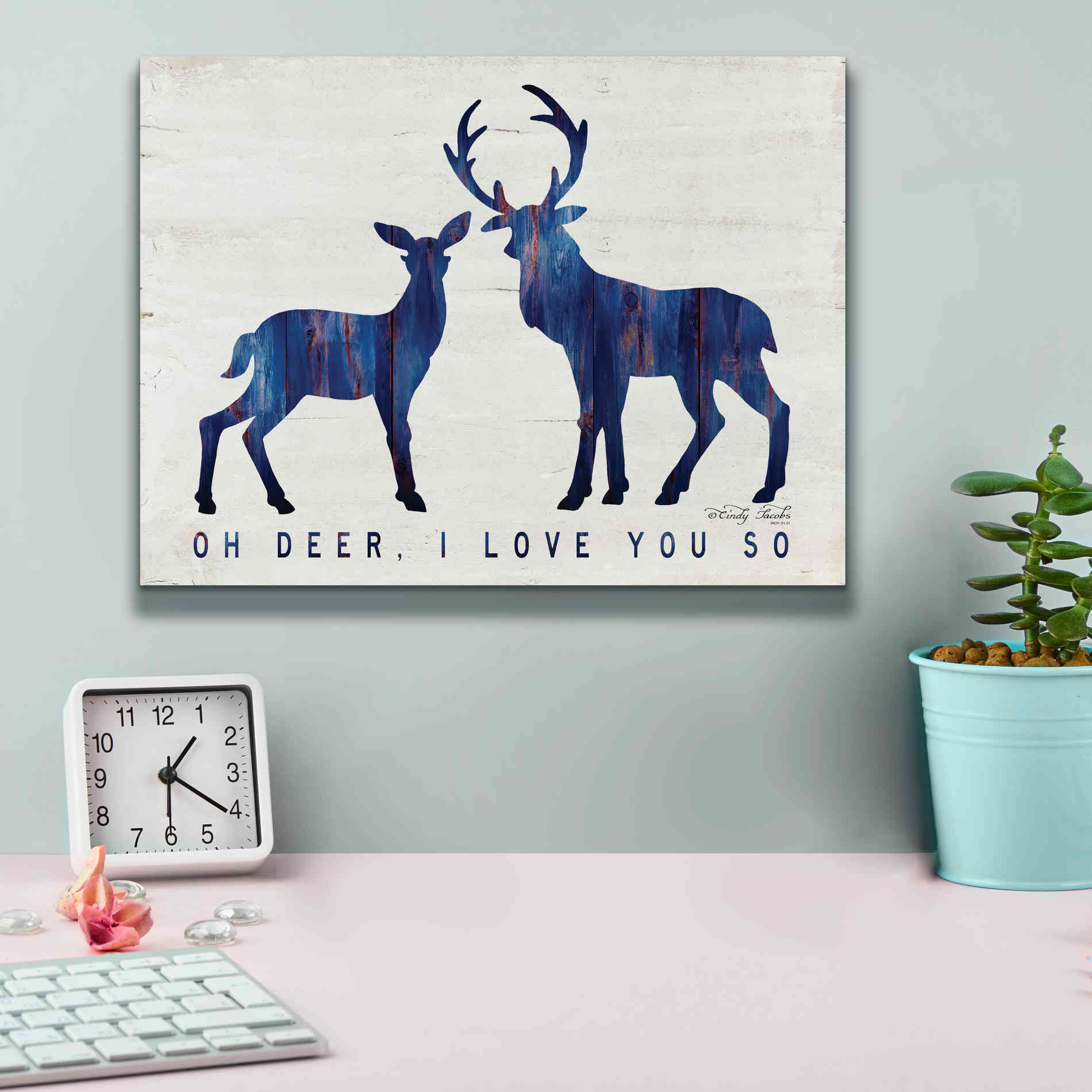 'Oh Deer, I Love You So' by Cindy Jacobs, Canvas Wall Art,16 x 12