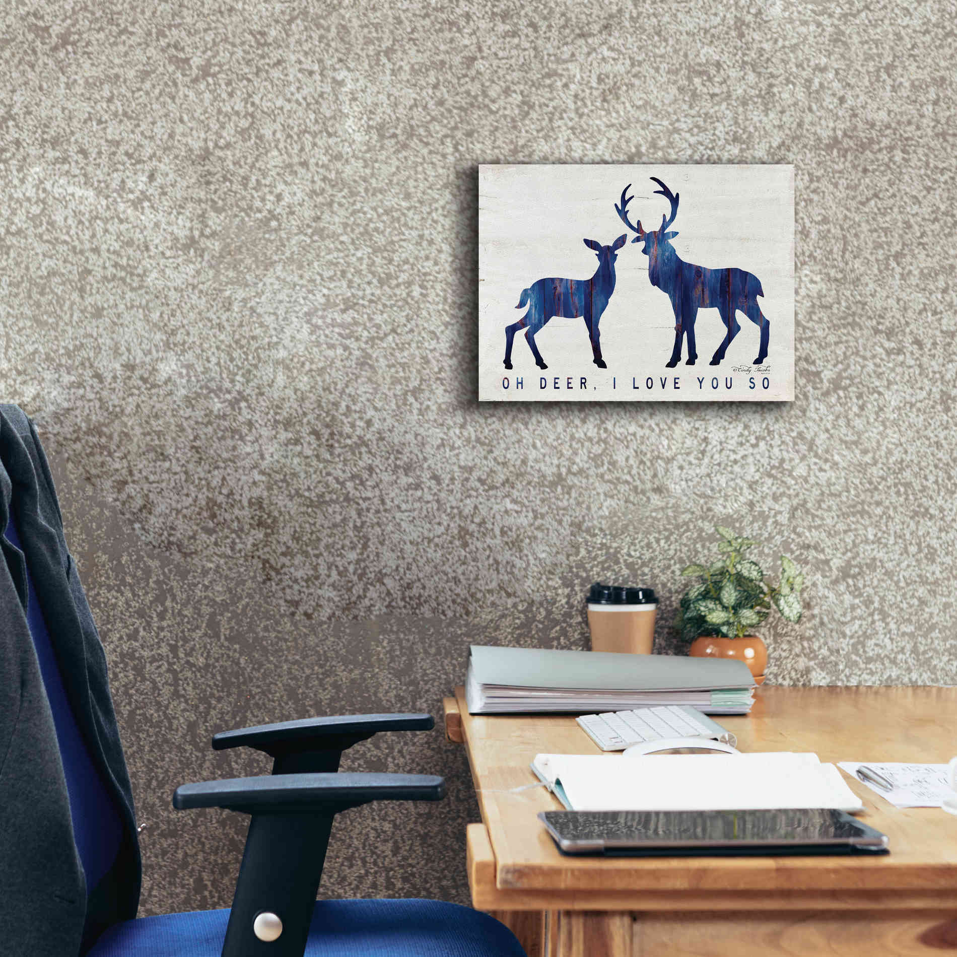 'Oh Deer, I Love You So' by Cindy Jacobs, Canvas Wall Art,16 x 12