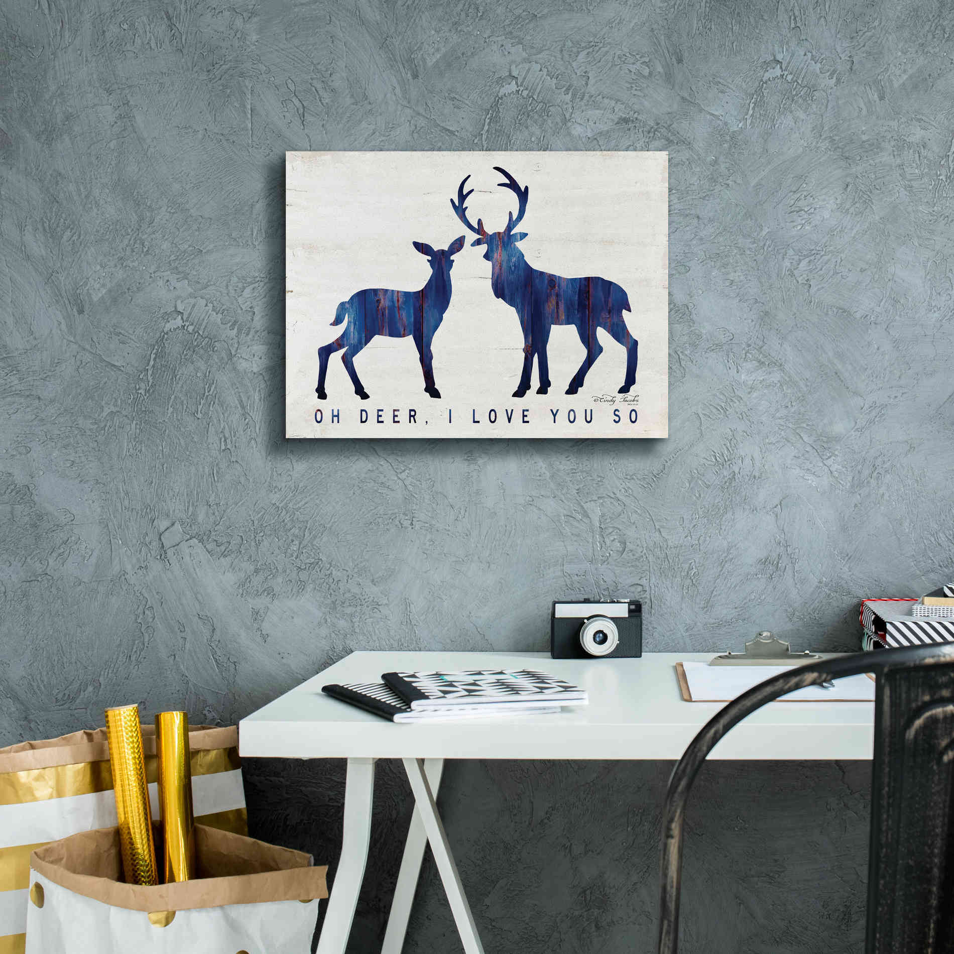 'Oh Deer, I Love You So' by Cindy Jacobs, Canvas Wall Art,16 x 12