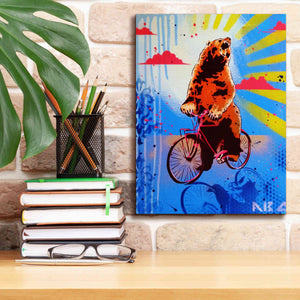 'Bear Back Rider' by AbcArtAttack, Canvas Wall Art,12 x 16