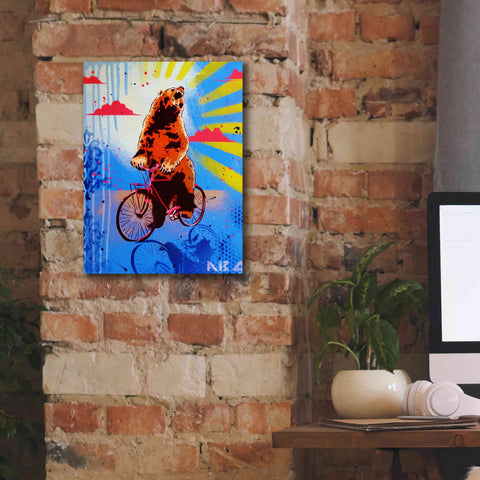 Image of 'Bear Back Rider' by AbcArtAttack, Canvas Wall Art,12 x 16