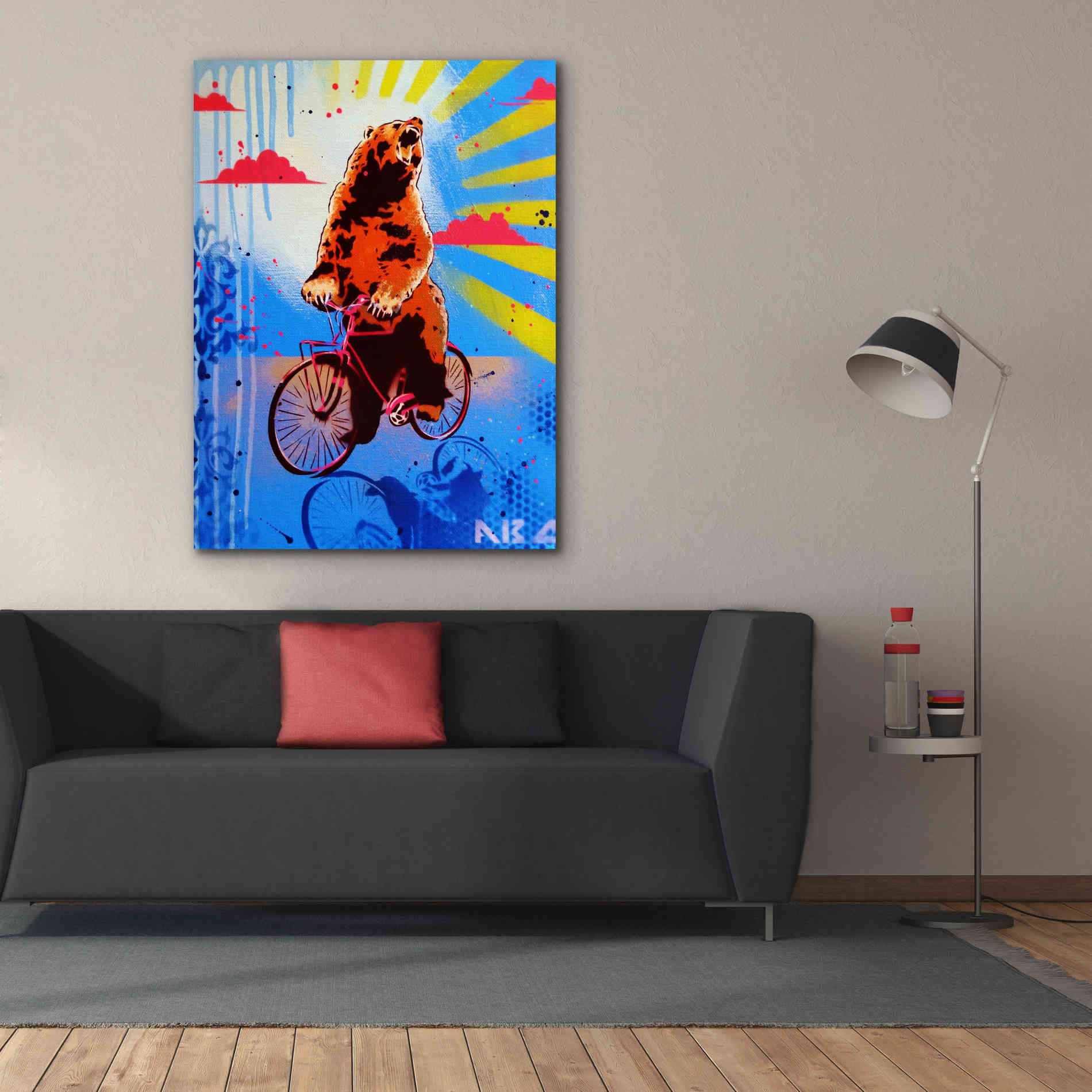'Bear Back Rider' by AbcArtAttack, Canvas Wall Art,40 x 54