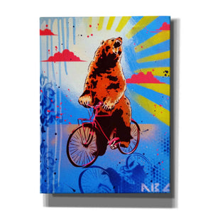 'Bear Back Rider' by AbcArtAttack, Canvas Wall Art