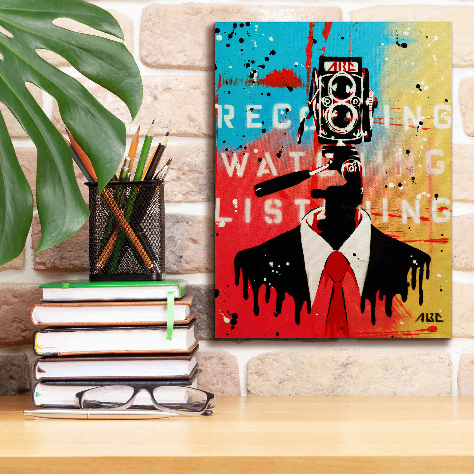 'NSA Camera Man' by AbcArtAttack, Canvas Wall Art,12 x 16
