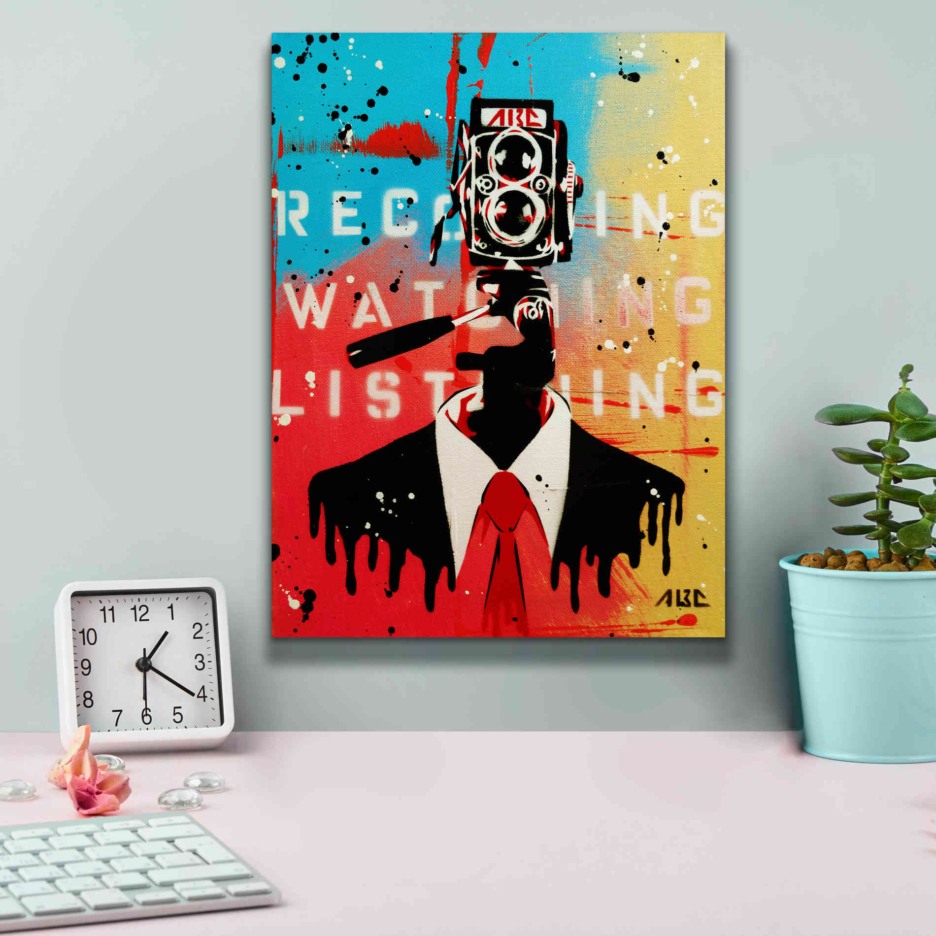 'NSA Camera Man' by AbcArtAttack, Canvas Wall Art,12 x 16