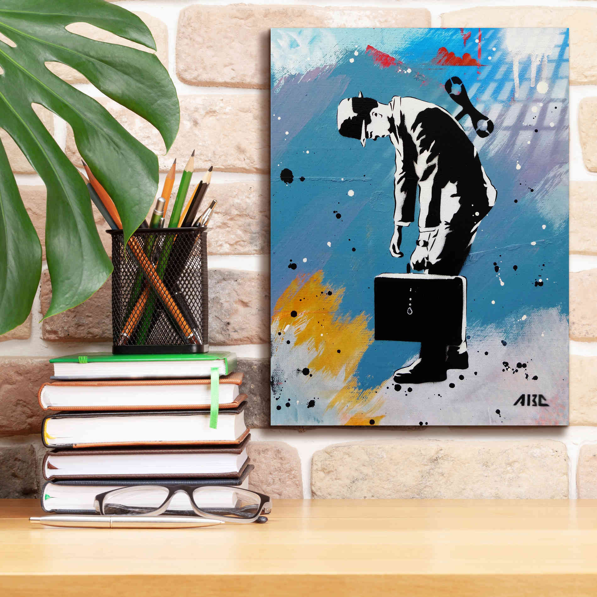 'Windup for the Wind Down' by AbcArtAttack, Canvas Wall Art,12 x 16