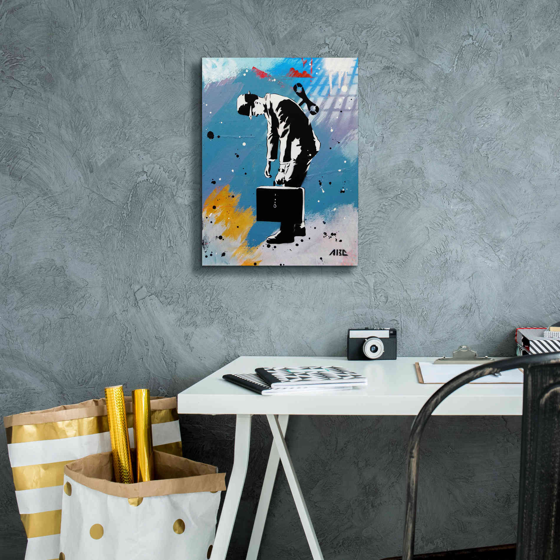 'Windup for the Wind Down' by AbcArtAttack, Canvas Wall Art,12 x 16