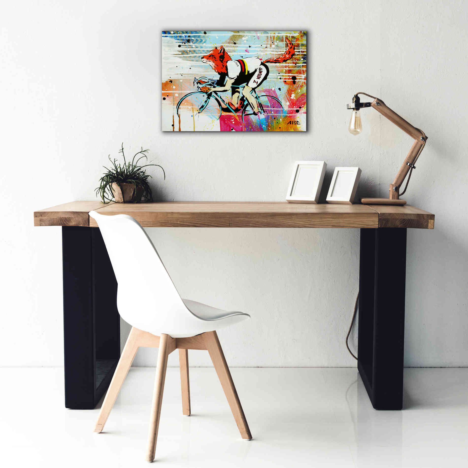'Le Fox' by AbcArtAttack, Canvas Wall Art,26 x 18