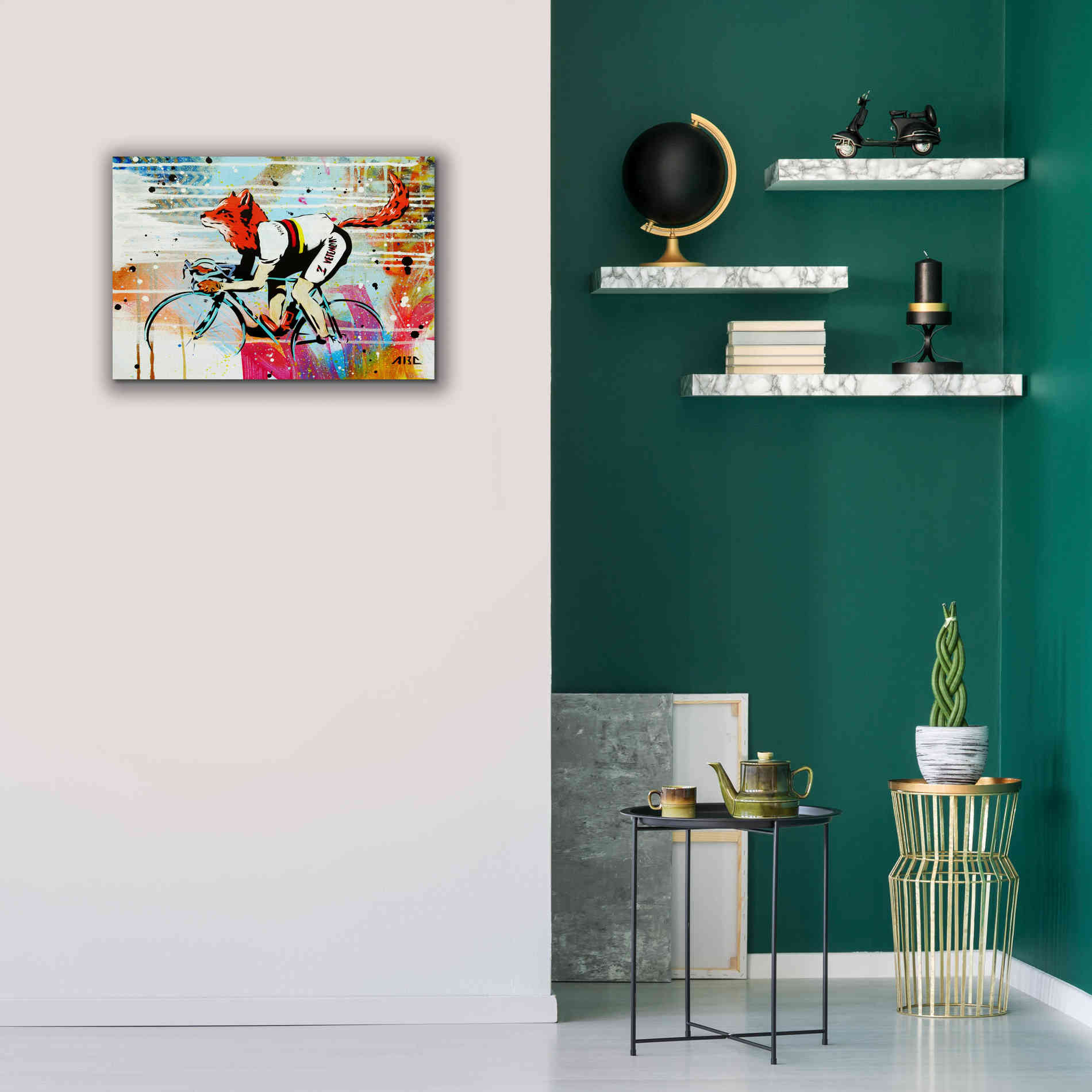'Le Fox' by AbcArtAttack, Canvas Wall Art,26 x 18