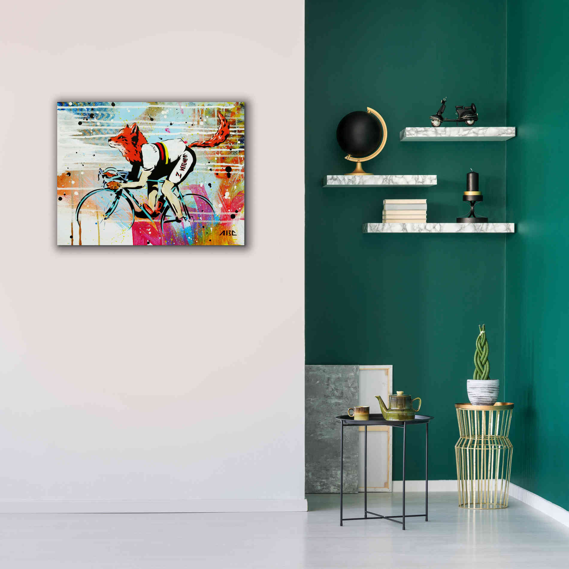 'Le Fox' by AbcArtAttack, Canvas Wall Art,34 x 26