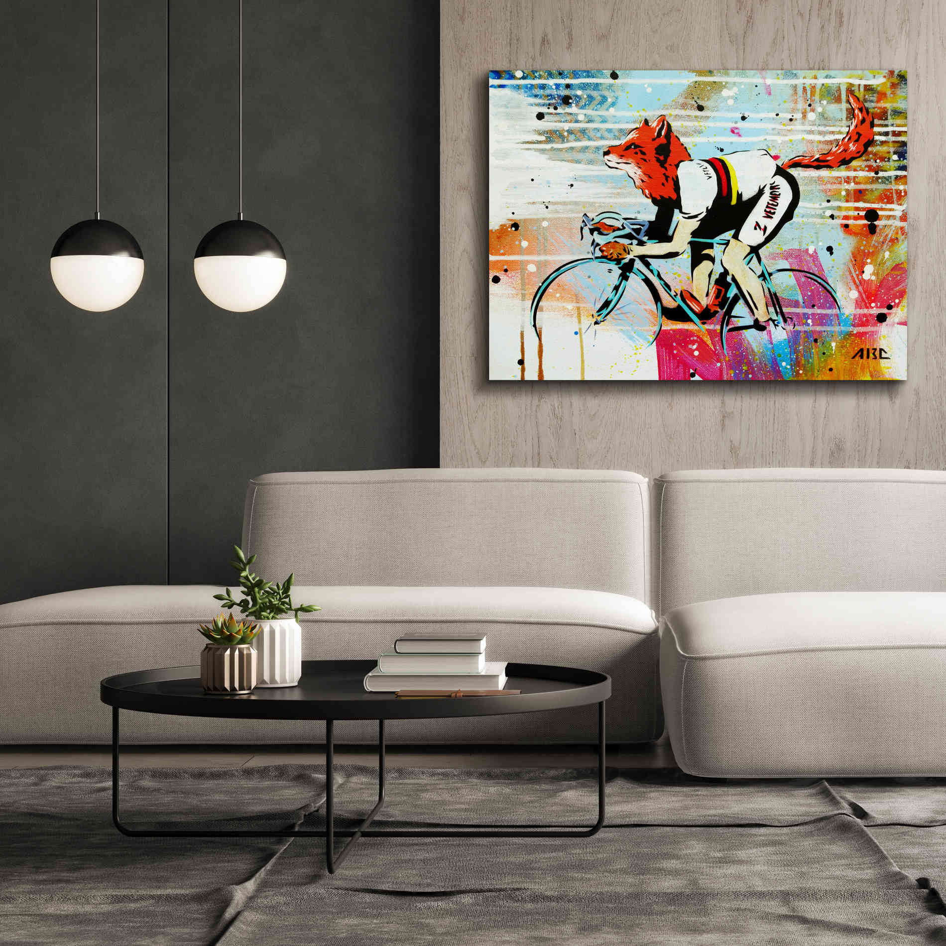 'Le Fox' by AbcArtAttack, Canvas Wall Art,54 x 40