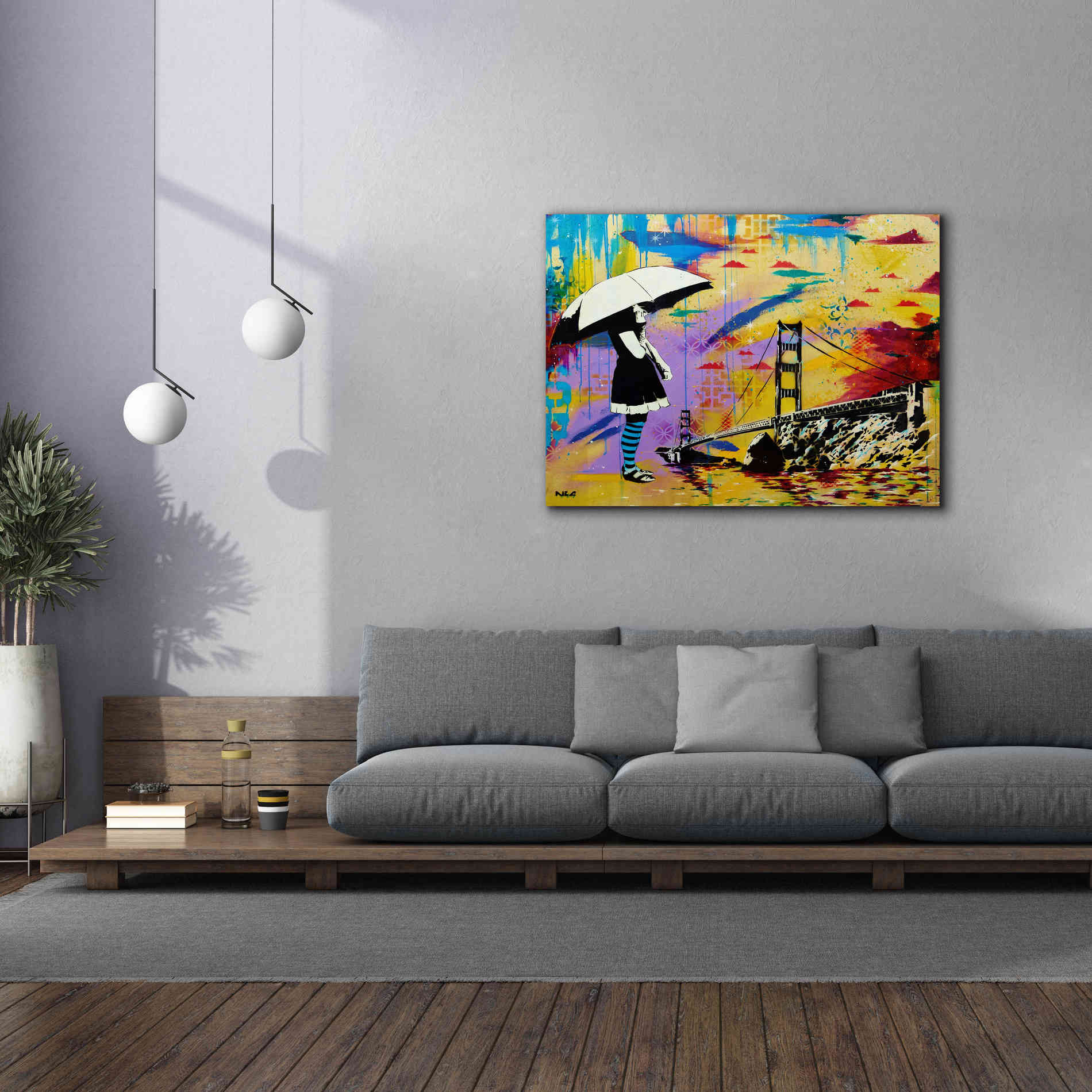 'Shelter at Bay' by AbcArtAttack, Canvas Wall Art,54 x 40