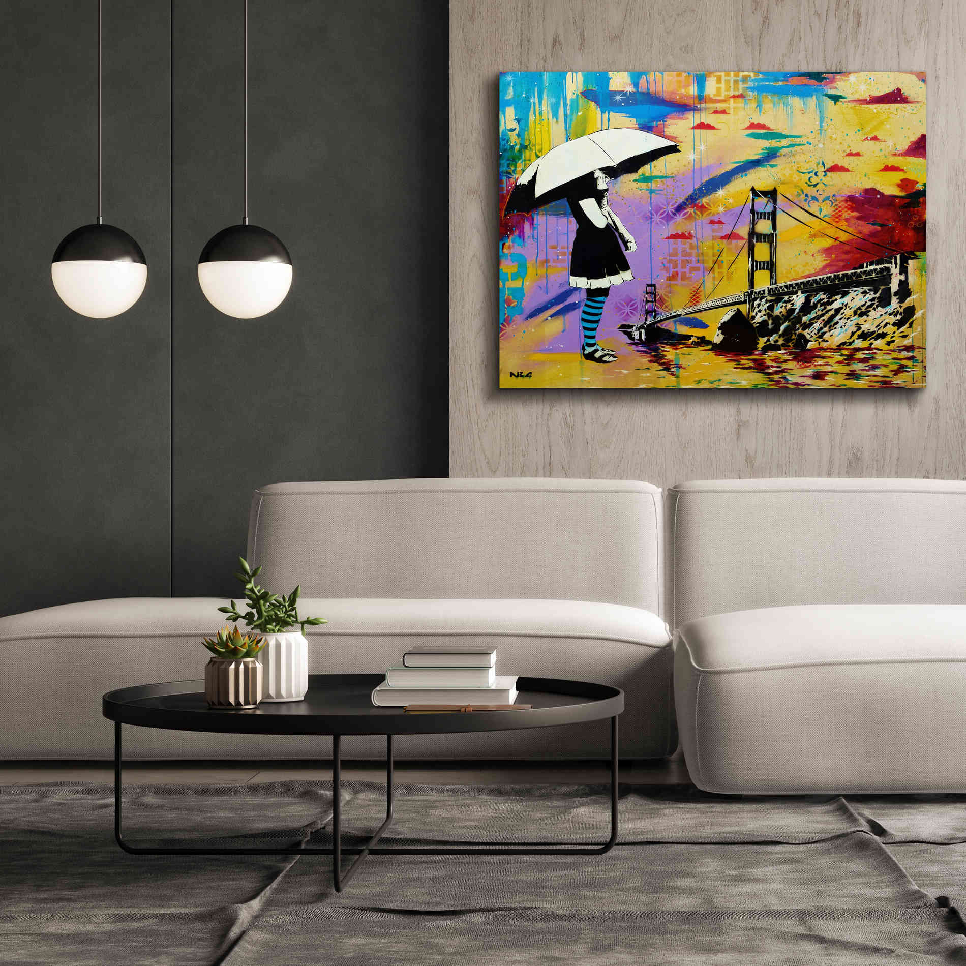 'Shelter at Bay' by AbcArtAttack, Canvas Wall Art,54 x 40