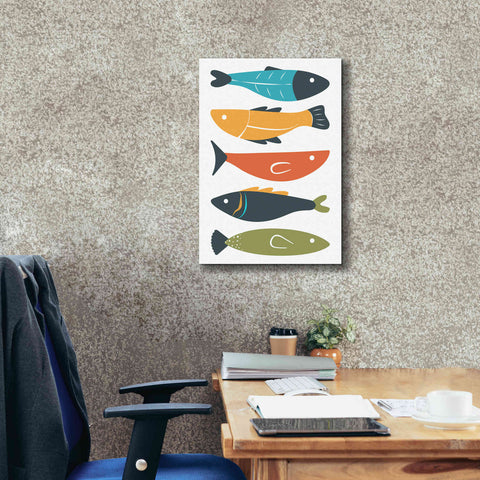 Image of 'Playful Fish' by Ayse, Canvas Wall Art,18 x 26
