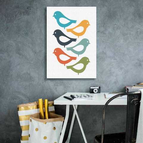 Image of 'Playful Birds' by Ayse, Canvas Wall Art,18 x 26