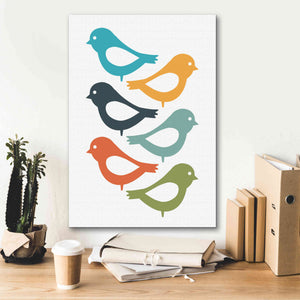 'Playful Birds' by Ayse, Canvas Wall Art,18 x 26