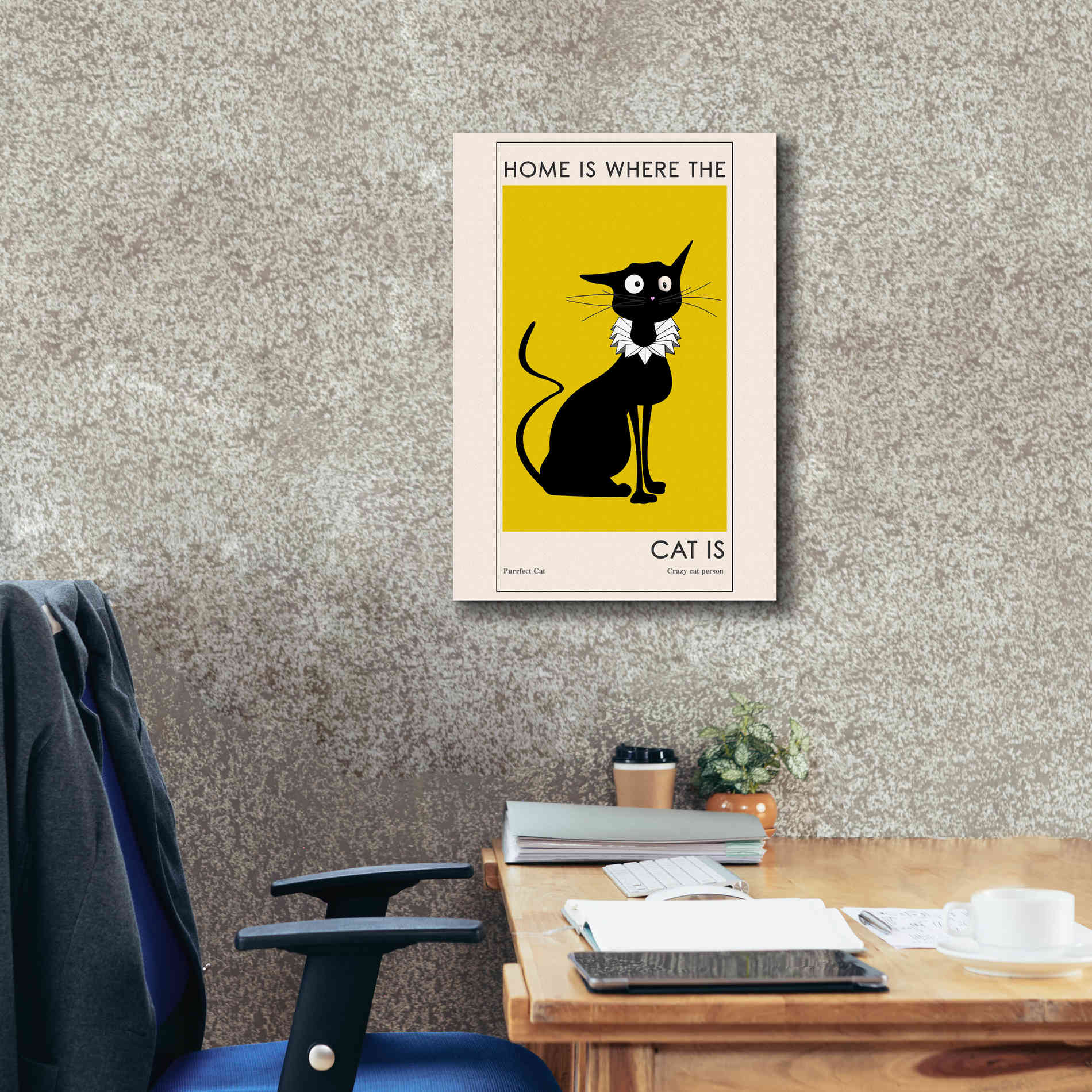 'Home Is where The Cat Is' by Ayse, Canvas Wall Art,18 x 26