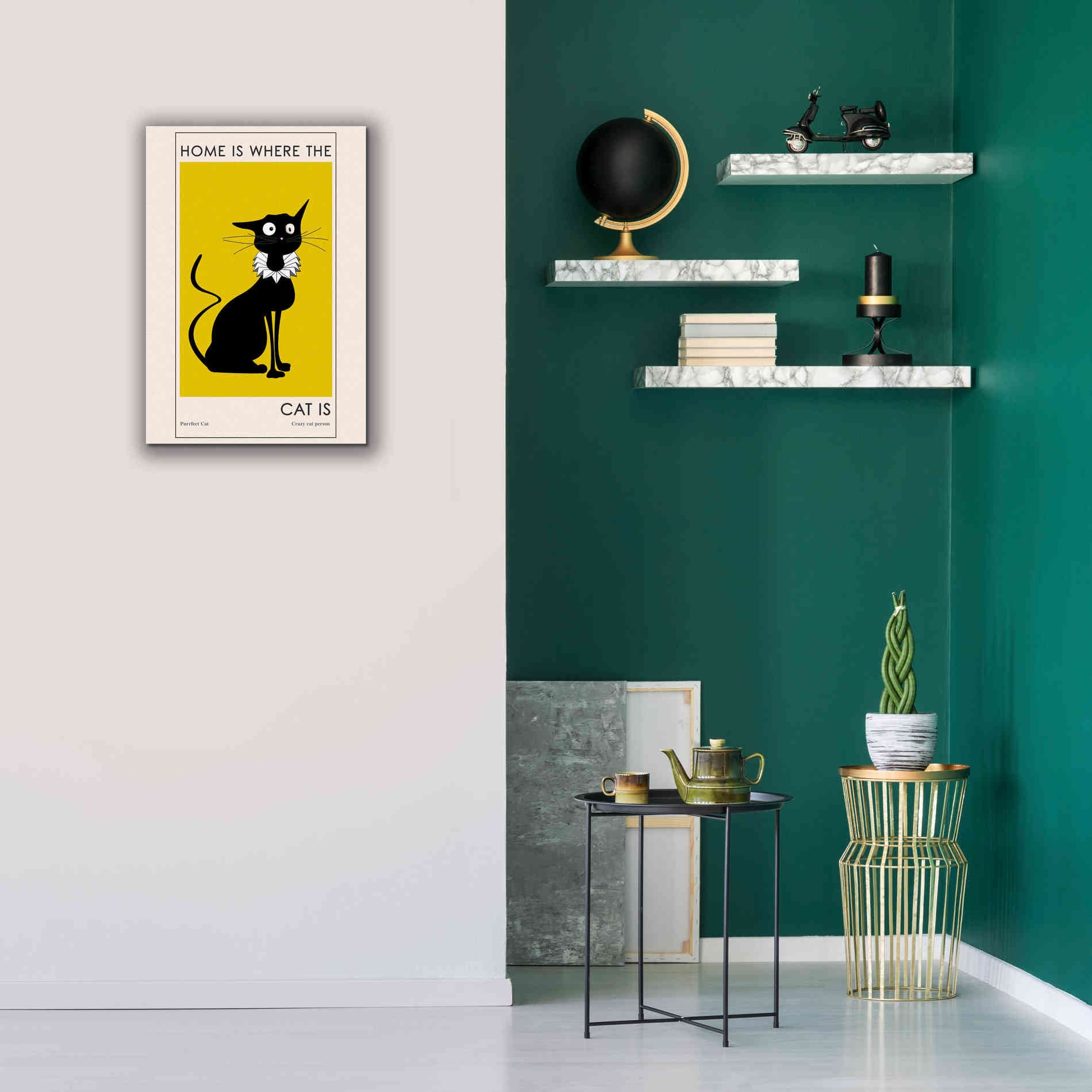 'Home Is where The Cat Is' by Ayse, Canvas Wall Art,18 x 26