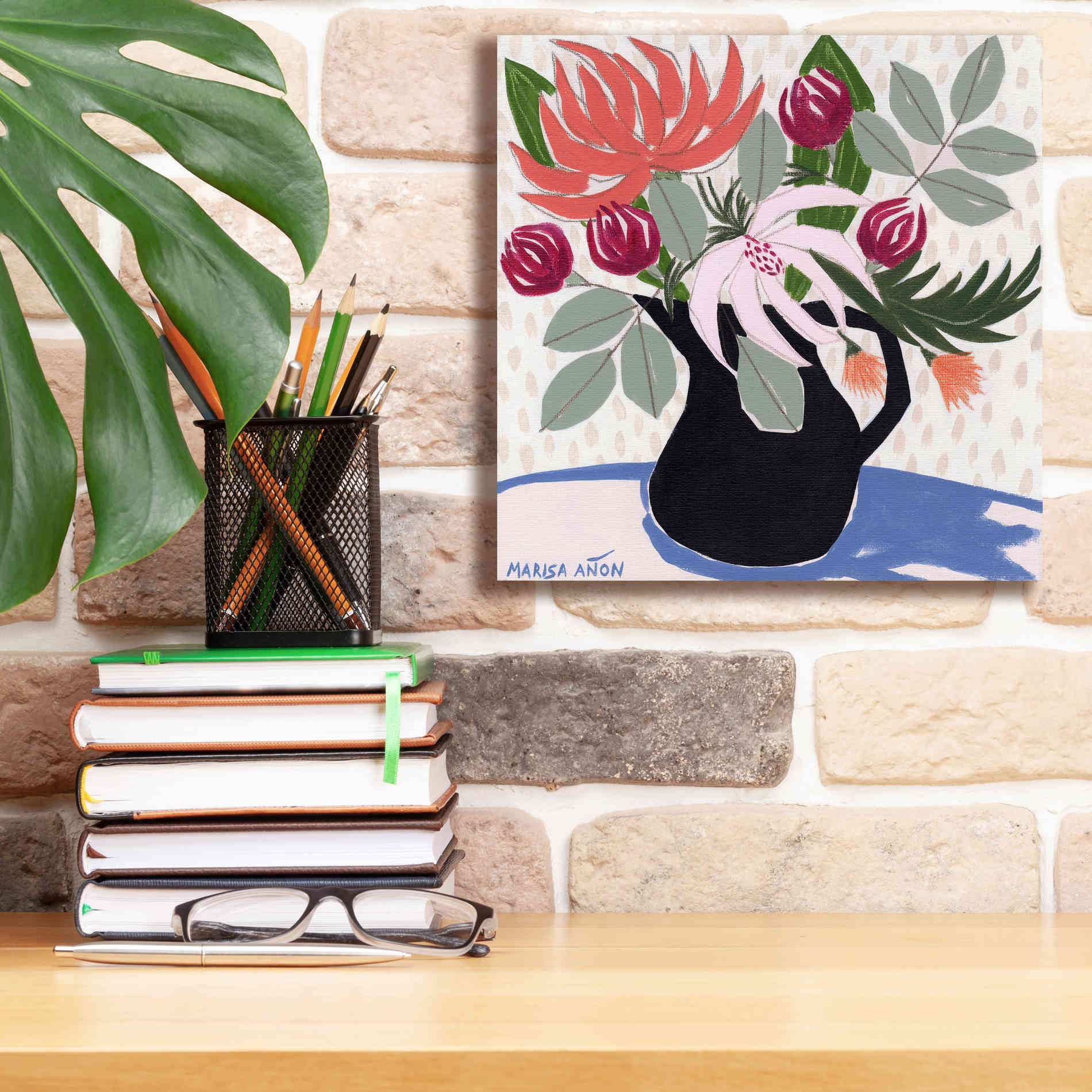 'April Florals 12' by Marisa Anon, Canvas Wall Art,12 x 12