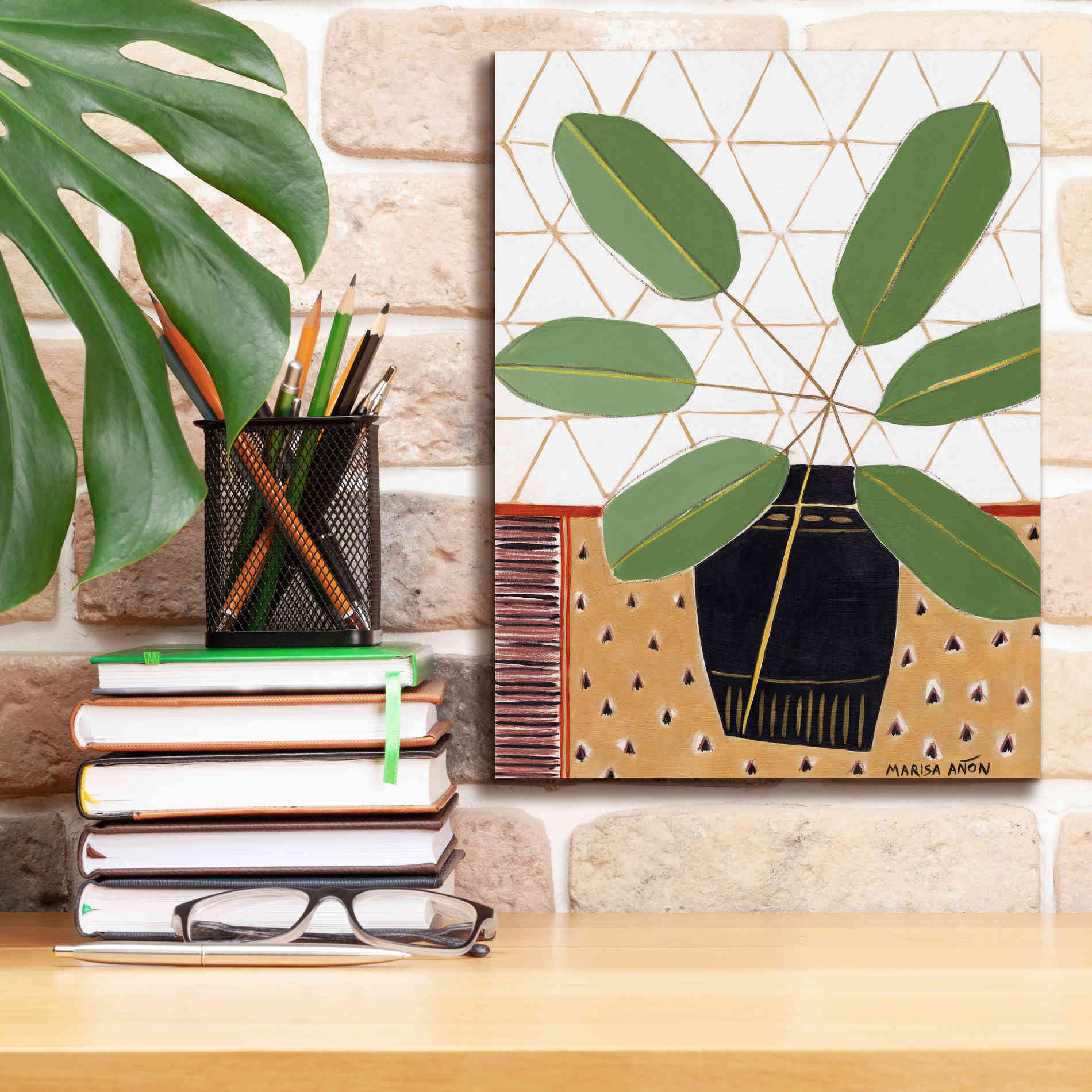 'Gold Tablecloth 4' by Marisa Anon, Canvas Wall Art,12 x 16