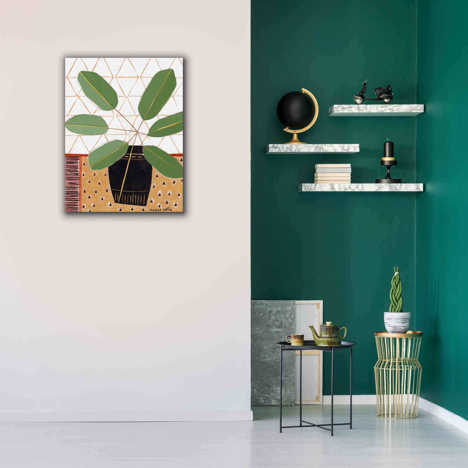 'Gold Tablecloth 4' by Marisa Anon, Canvas Wall Art,26 x 34