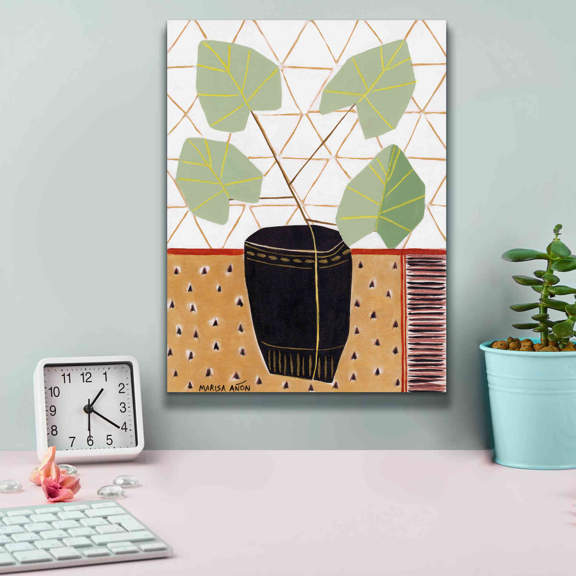 'Gold Tablecloth 5' by Marisa Anon, Canvas Wall Art,12 x 16