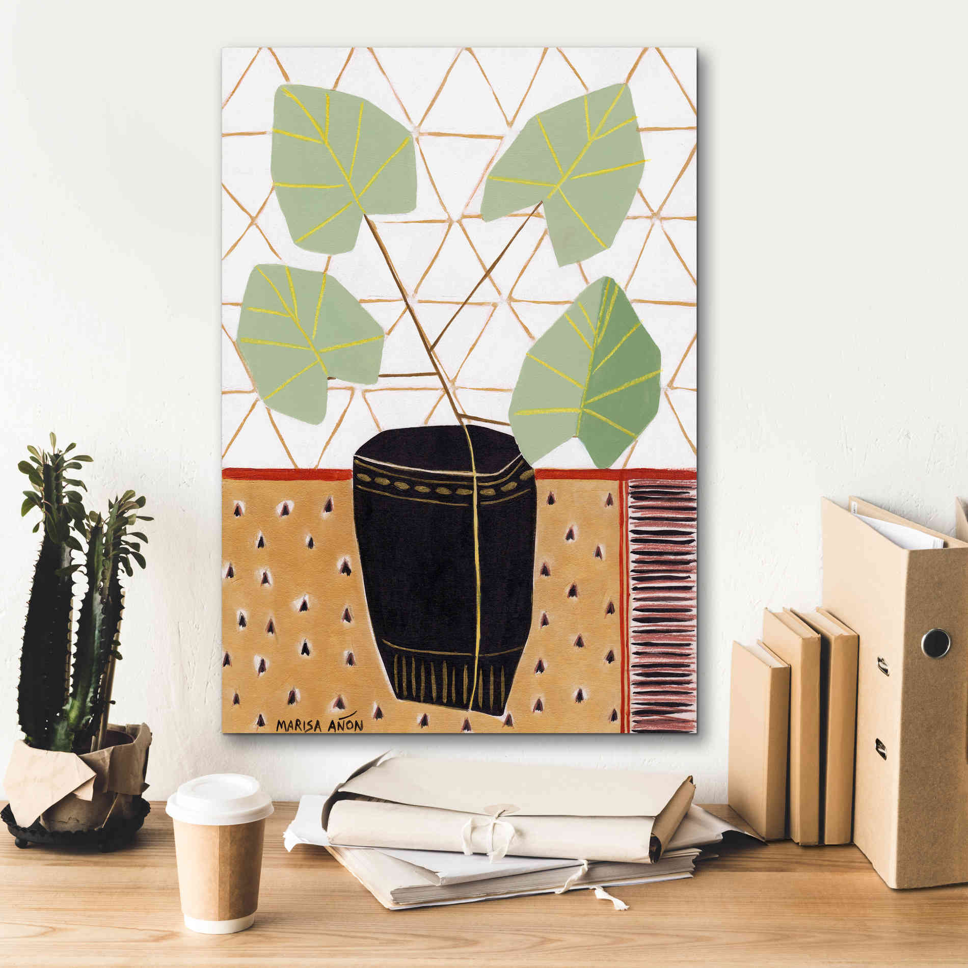 'Gold Tablecloth 5' by Marisa Anon, Canvas Wall Art,18 x 26