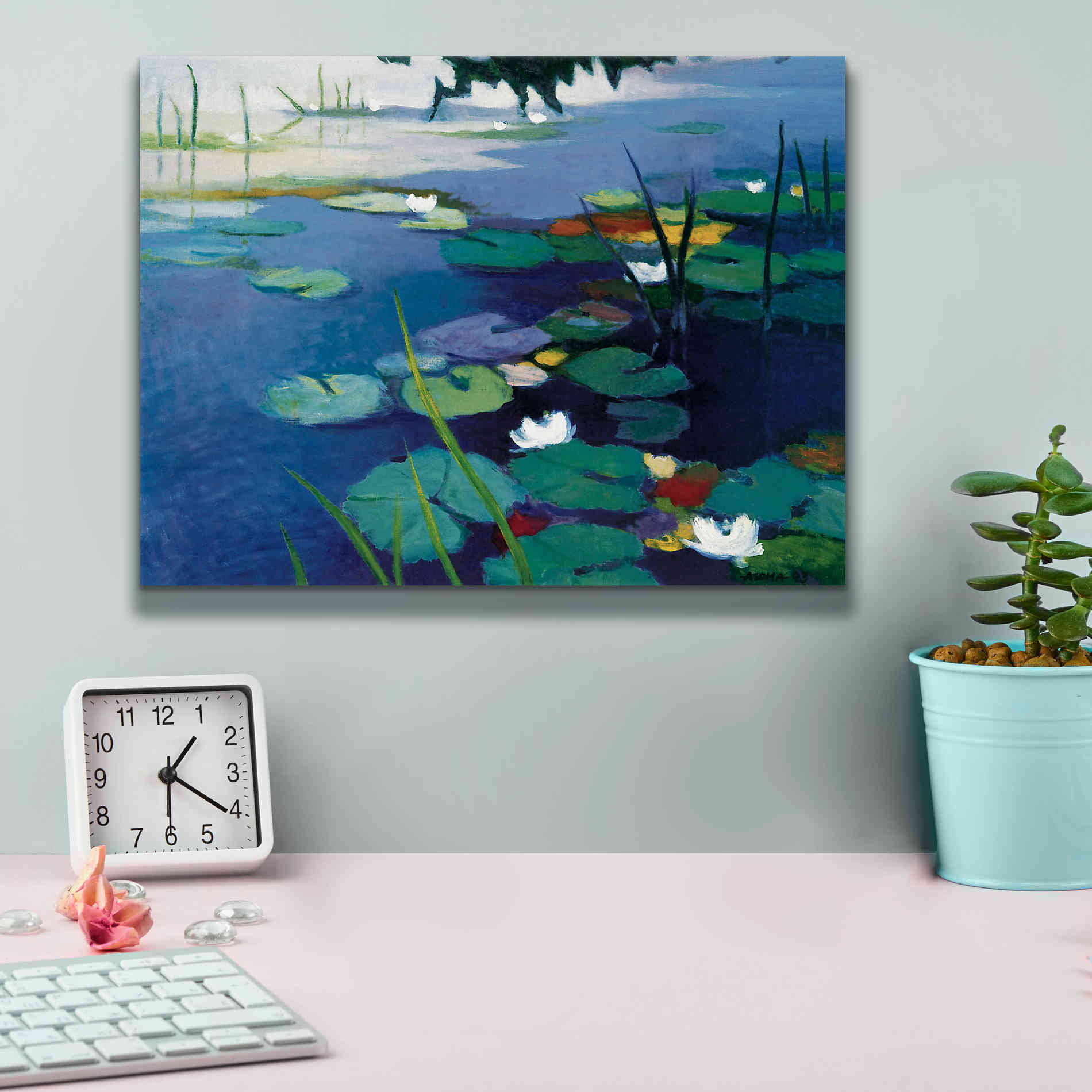 'Water Lilies' by Tadashi Asoma, Canvas Wall Art,16 x 12