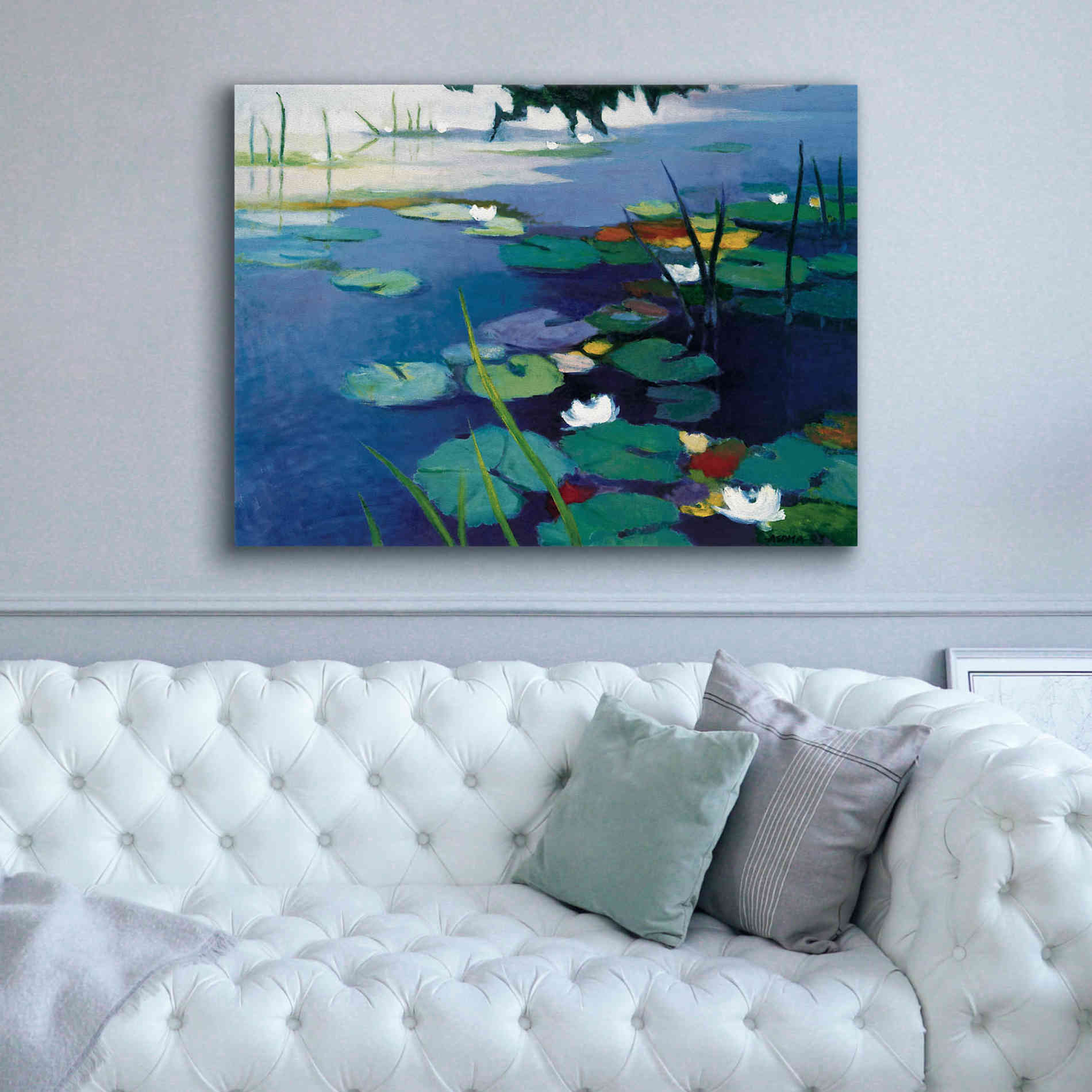 'Water Lilies' by Tadashi Asoma, Canvas Wall Art,54 x 40