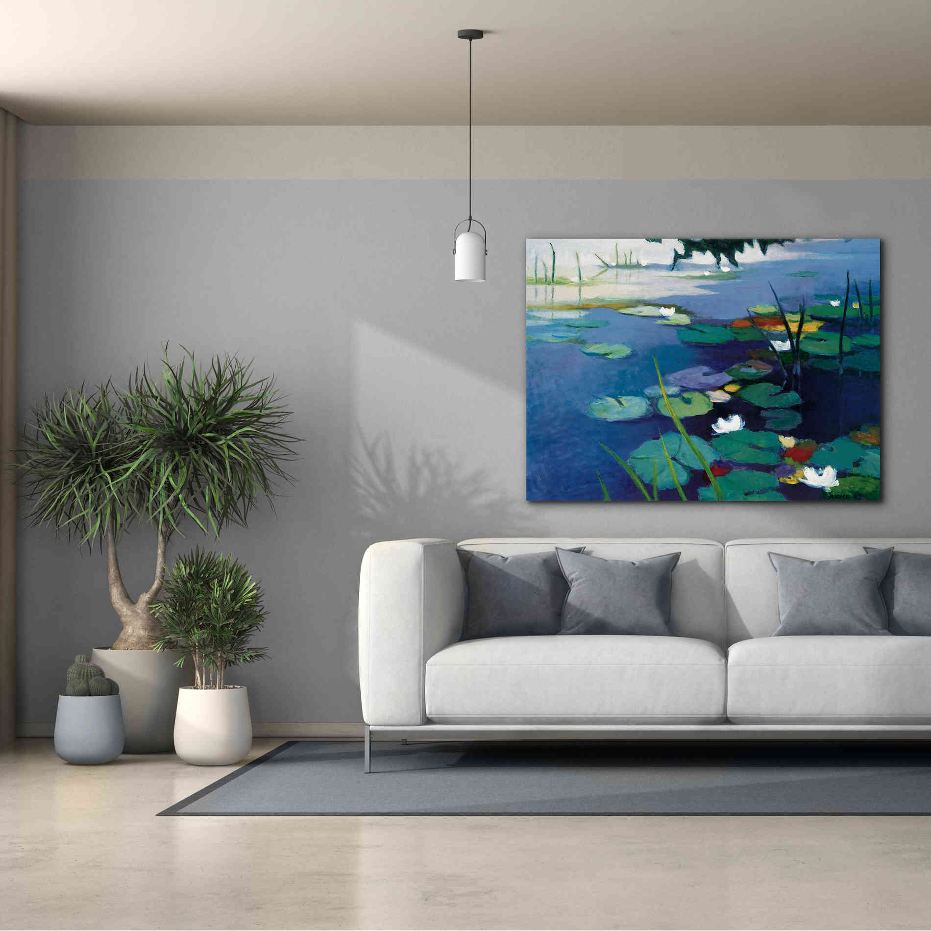 'Water Lilies' by Tadashi Asoma, Canvas Wall Art,54 x 40