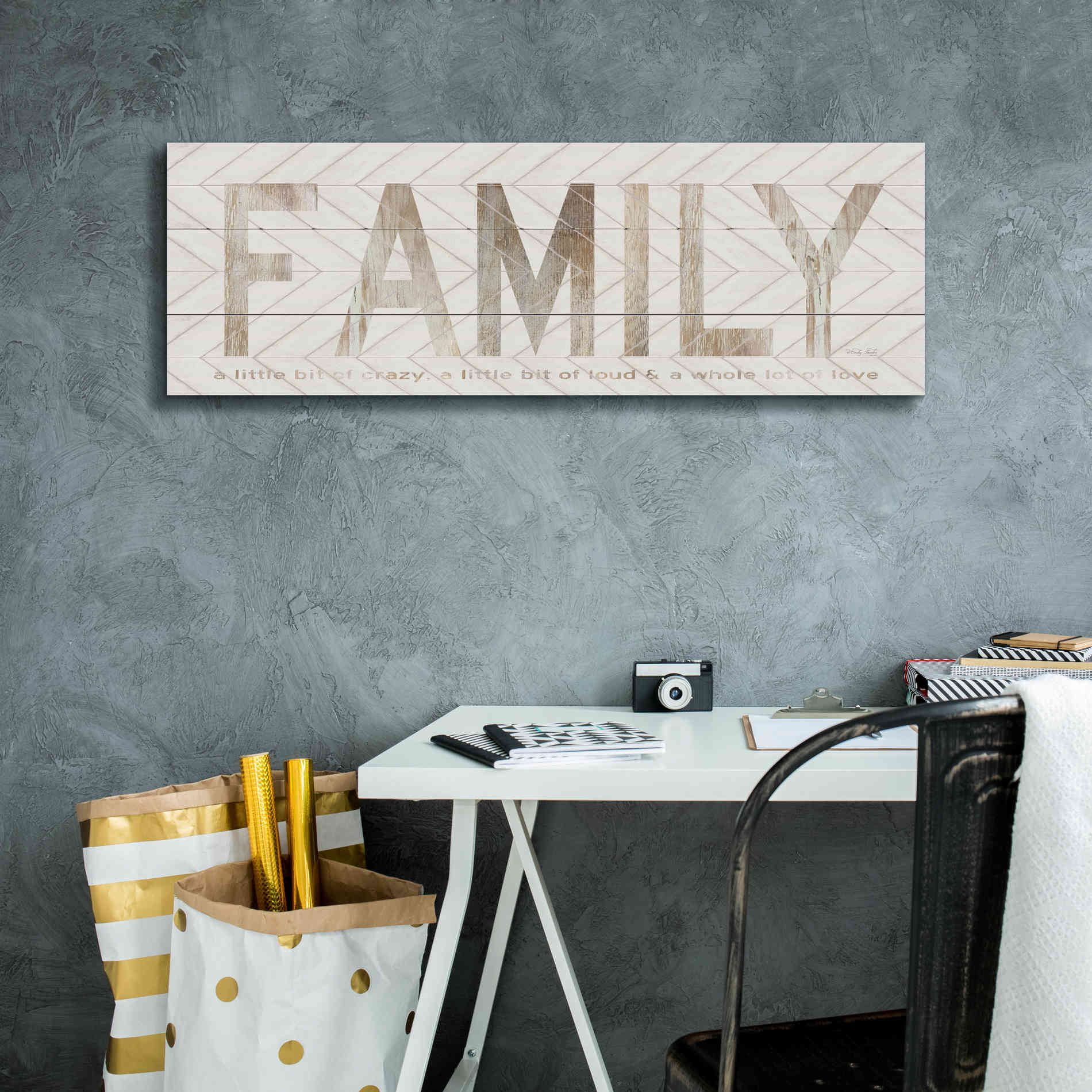 'Family Chevron' by Cindy Jacobs, Canvas Wall Art,36 x 12