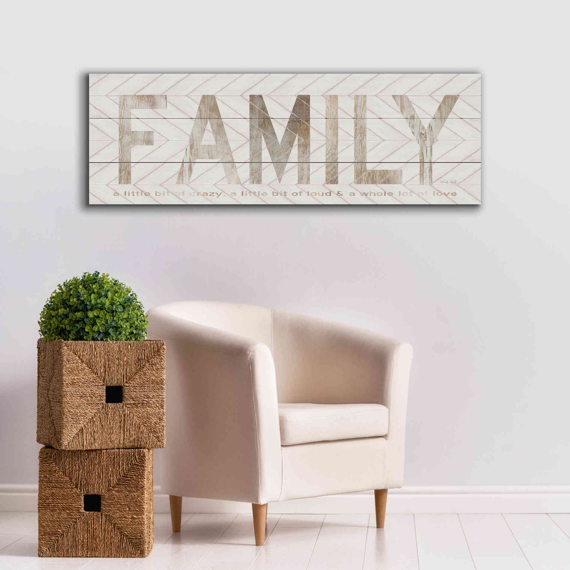 'Family Chevron' by Cindy Jacobs, Canvas Wall Art,60 x 20