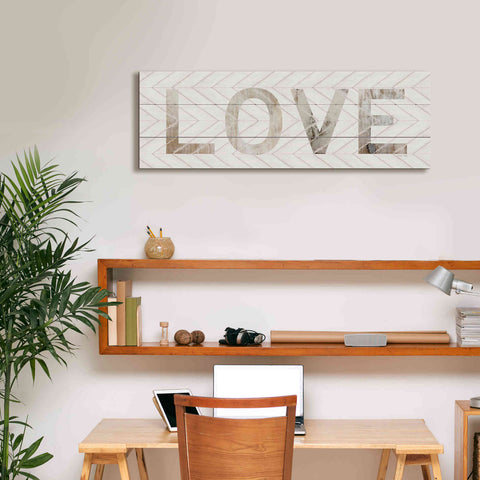 Image of 'Love Chevron' by Cindy Jacobs, Canvas Wall Art,36 x 12